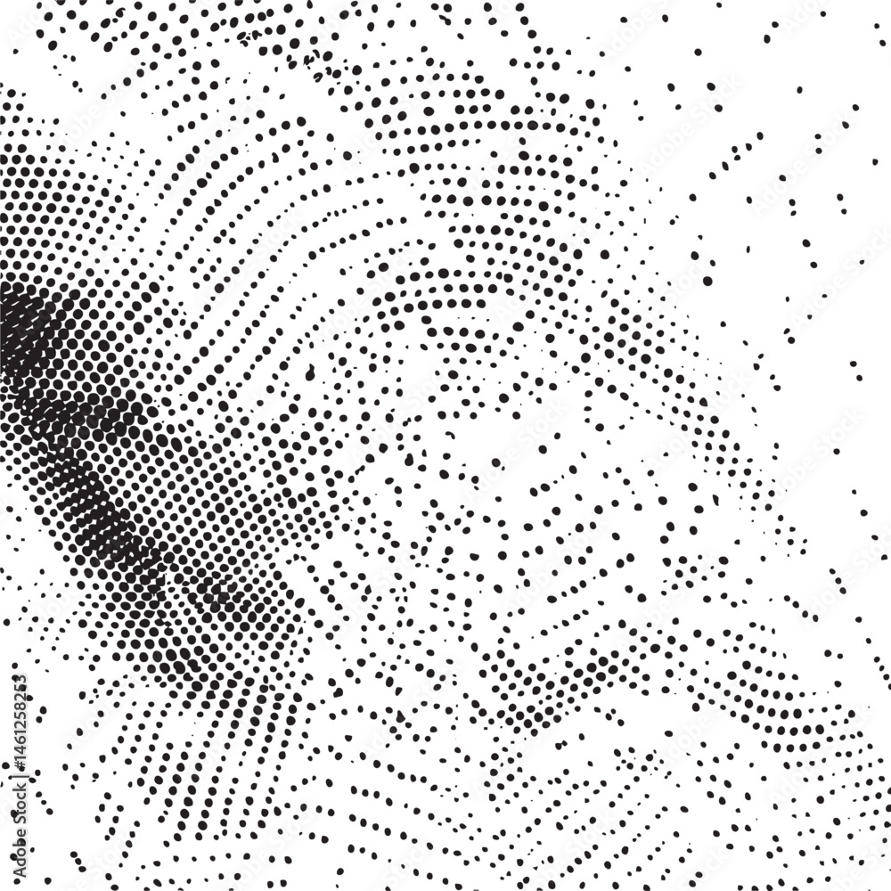 Poster a densely patterned abstract composed of numerous small black dots on a white background.