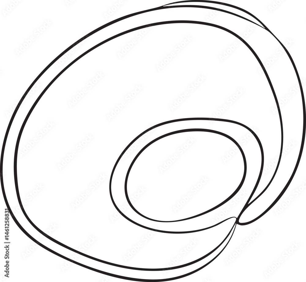 Poster a flowing continuous black forms a graceful looping shape.