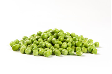 fresh green peas isolated on white background