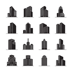 House icon sec vector, building icon set Vector