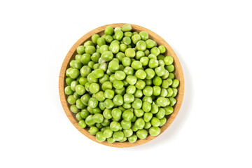fresh green peas isolated on white background
