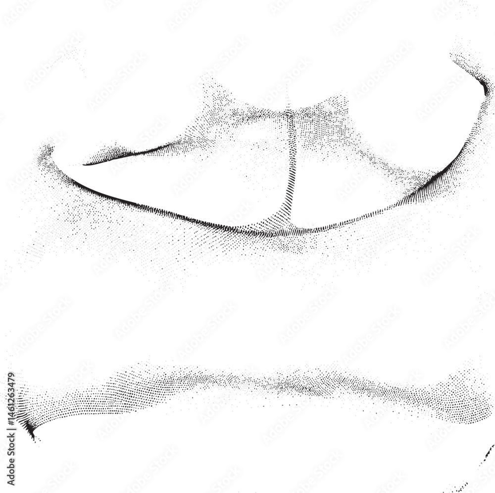 Poster a textured abstract representation of a pair of shoes.