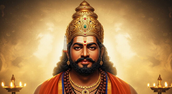 Lord Ayyappan, Hindu Deity Portrait