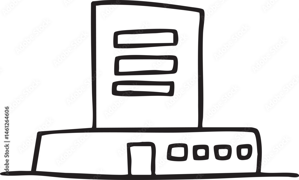 Poster A simple computer displays three stacked documents on a desk.