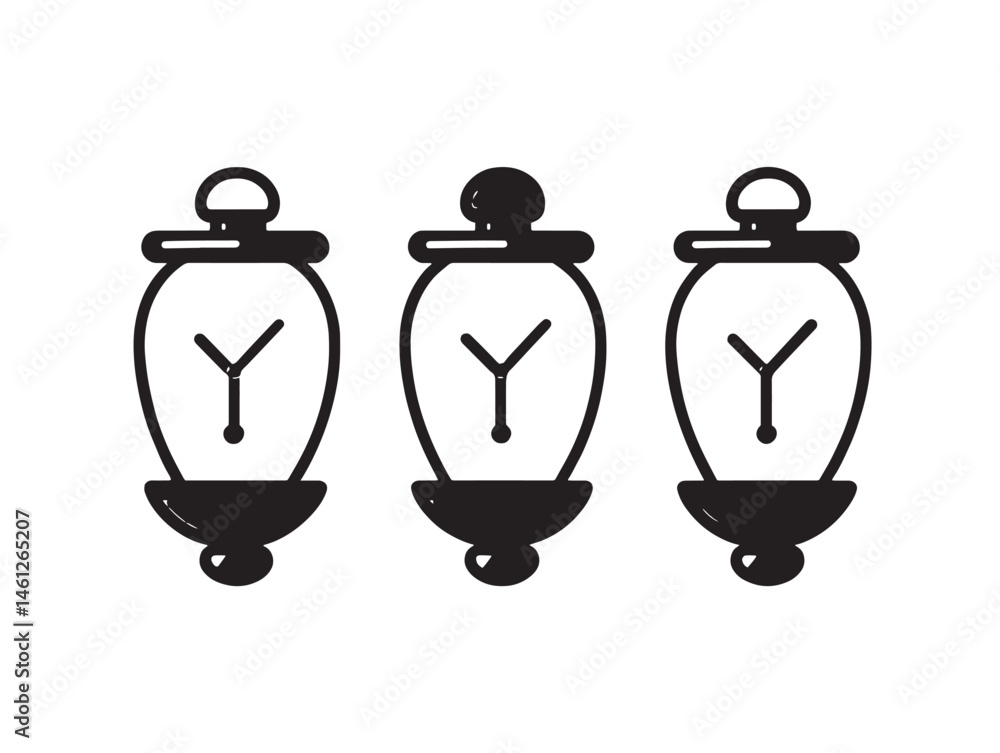 Poster countdown timer line art for website or app design