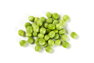 fresh green peas isolated on white background
