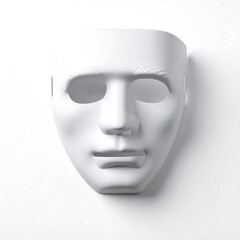 White Plastic Mask on White Background © Luxetify