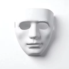 White Plastic Mask on White Background © Luxetify