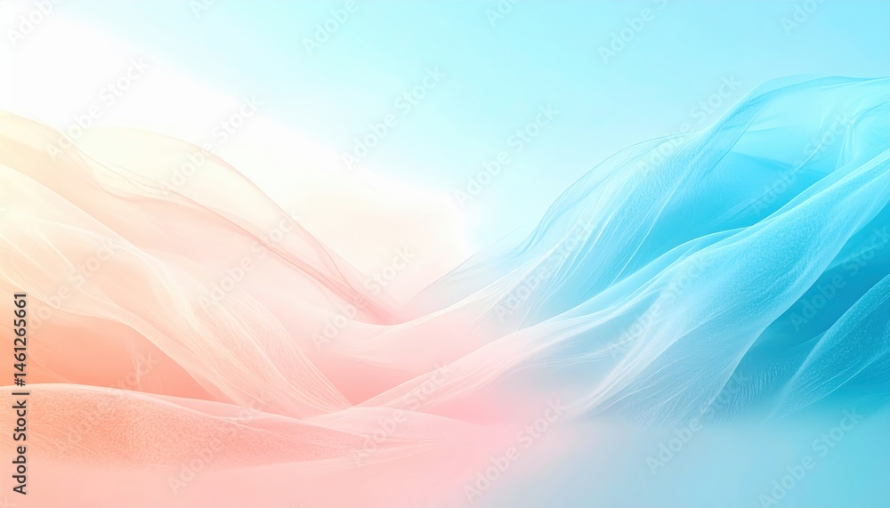 Aufkleber gentle waves of colorful hues abstract digital art soft atmosphere serene view fluid dynamics for tr