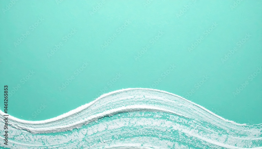 Poster waves of texture in turquoise paint artistic background abstract design calm environment close-up vi
