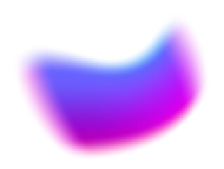 Abstract blurred irregular shape. Liquid fluid blob with purple and blue color gradation