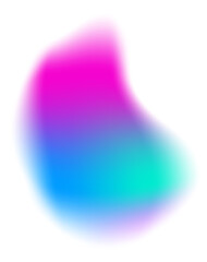 Blurred irregular shape. Abstract soft color element. Liquid fluid blob with iridescent gradation