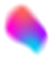 Abstract blurred irregular shape. Soft element. Liquid fluid blob with iridescent color gradation