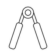 Hand grip expander flat linear icon editable stroke fitness and wellness vector image for gym branding fitness apps health related materials
