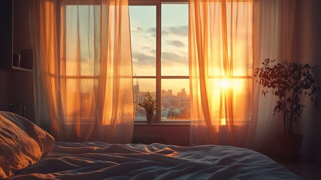 Golden Hour Bedroom View