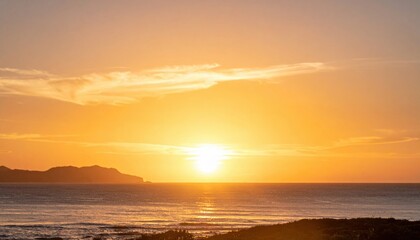 Obraz premium Sunset over ocean waves coastal beach scenic photography tranquil environment wide angle view natural beauty
