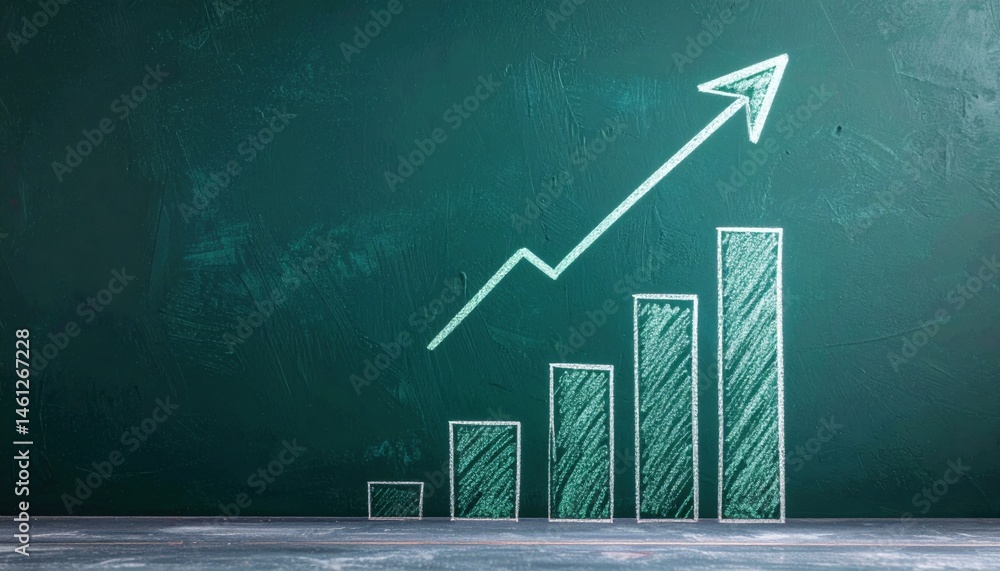 Poster growth trends in business analytics office setting infographic professional environment eye-level vi