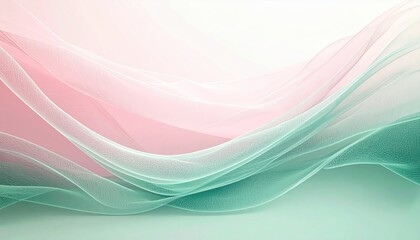 Fototapeta premium Flowing fabric abstract art in soft pastel colors digital artwork calm atmosphere minimalist style