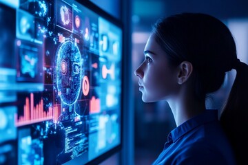 Businessmen and humanoid robot work on a project chat bot chatbot ai bot