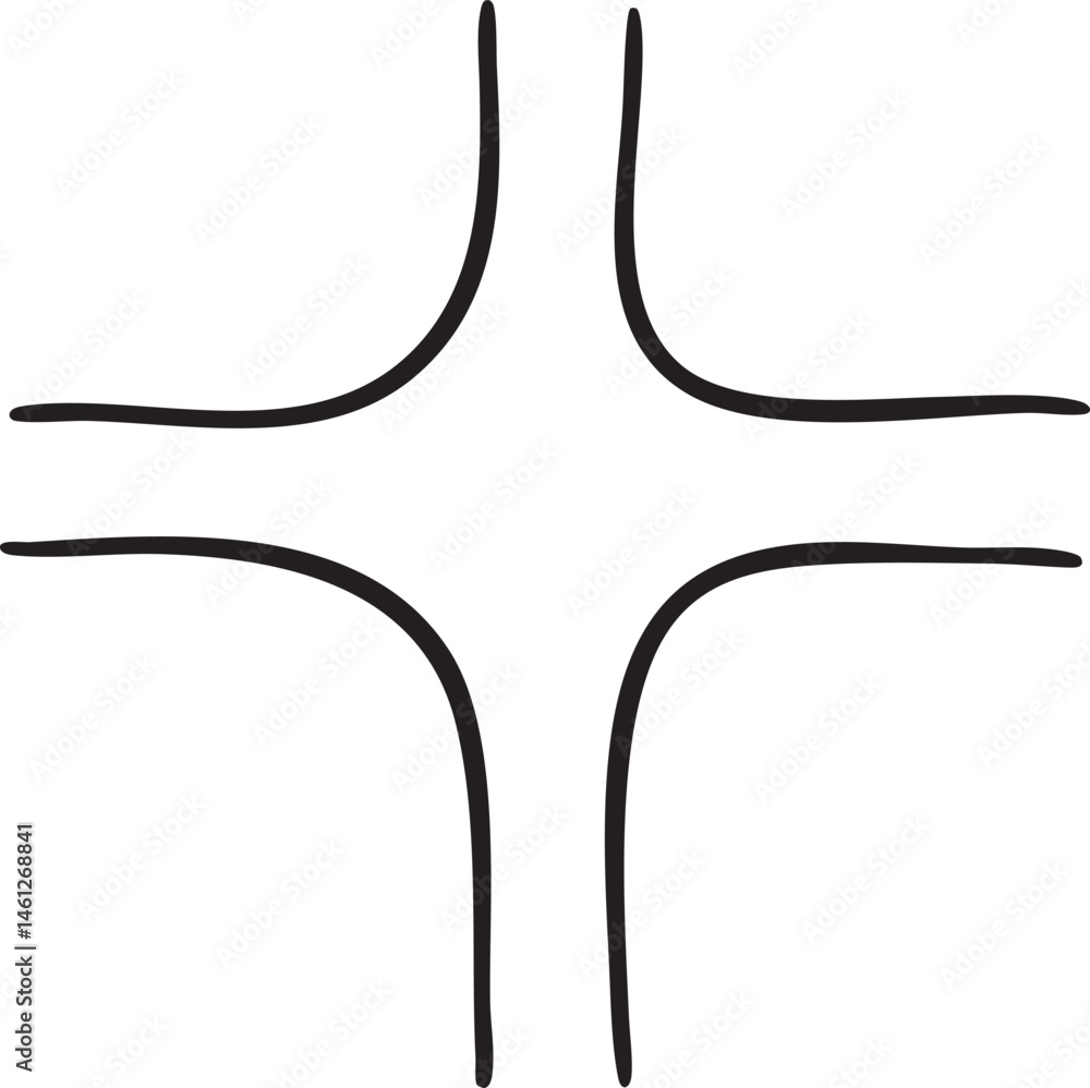 Aufkleber a stylized cross symbol is depicted with four intersecting curved lines.