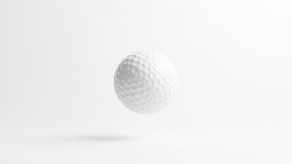 Floating White Golf Ball on Minimalist Background for Sports and Fitness Themes