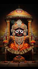 Obraz premium Majestic Jagannath on Ornate Rath