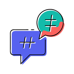 Fototapeta premium Hashtag Vector Icon: Social Media, Tag, Trending Topic