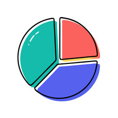 Pie Chart Vector Icon: Data Visualization, Business, Statistics
