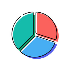 Pie Chart Vector Icon: Data Visualization, Business, Statistics