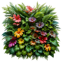 Fototapeta premium A vibrant display of tropical plants, isolated on transparent background