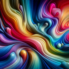 An abstract pattern resembling swirling watercolor waves, it is bright, vibrant and hidden.