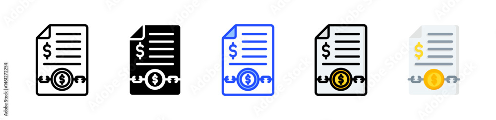 Poster chapter 7 filing icon collection with multiple styles