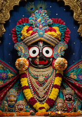 Fototapeta premium Ornate Jagannath Deity in Rich Attire