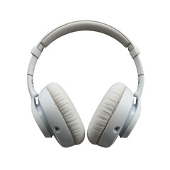 White over-ear headphones, isolated on transparent background