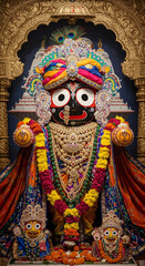 Majestic Jagannath Deity in Ornate Attire