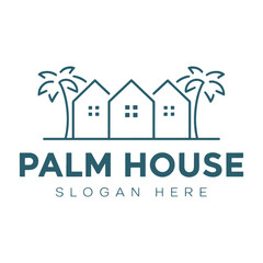 Obraz premium Palm Tree House, Palm tree house silhouette