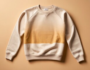 Casual unisex sweatshirt featuring a gradient design from light beige to warm gold.