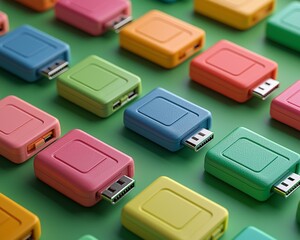 Fototapeta premium Colorful USB Drives