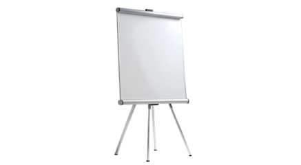 easel with blank canvas isolated on white background. PNG Transparent.
