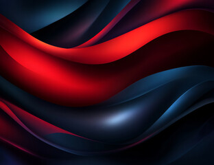 Obraz premium Smooth lines create captivating dark blue and red gradient background, evoking sense of depth and elegance. interplay of colors adds dynamic feel to design