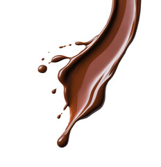 Rich Chocolate Splash Isolated on White Background Capturing Fluid Motion