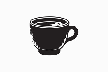 A Cup vector silhouette black and white image made by adobe illustrator. eps