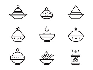 Creative Couscous Food Line Art for Restaurant Menu Design