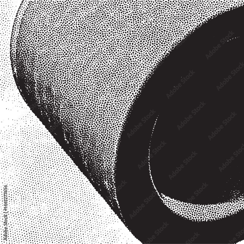 Poster a close-up view of a dark rounded shape with intricate dot