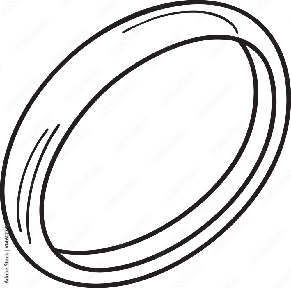 Poster a simple outlined circular shape with a smooth curve.
