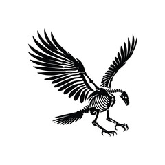 Fierce Eagle Skull Design Vector Silhouette for TShirt Graphics or Digital Art Projects