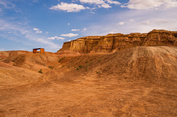 Red Cliffs of Khermen Tsav in the Gobi Desert, Mongolia