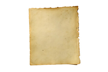 aged vintage parchment paper texture isolated on white background PNG