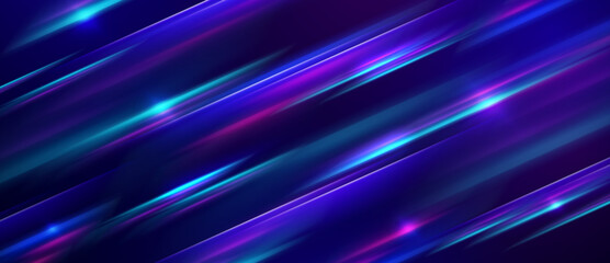 Diagonal glowing lines on abstract dark neon tech background