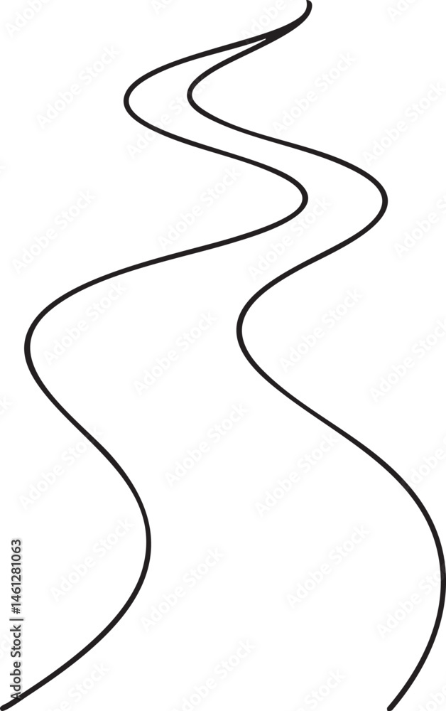 Poster two intertwining flowing lines create a dynamic visual path.